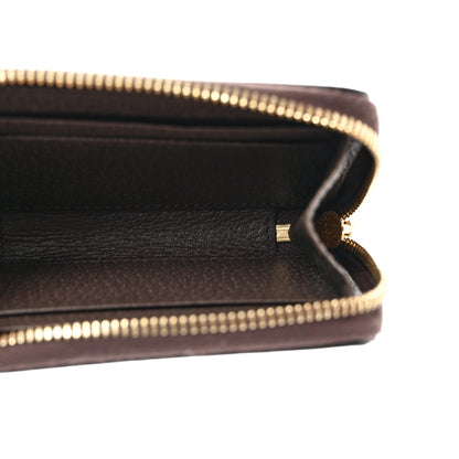 Gucci GG Supreme Monogram Textured Dollar Calfskin Web Ophidia Zip Around Card Case Wallet Beige Ebony New Acero 5 of 8