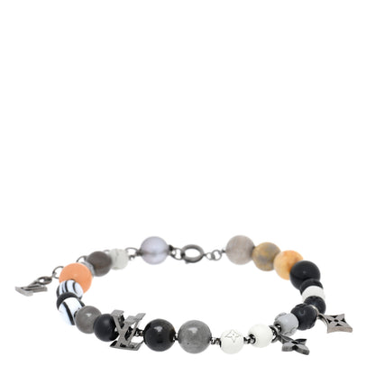 Louis Vuitton Metal Resin Opal LV Beads Bracelet Black 1 of 3