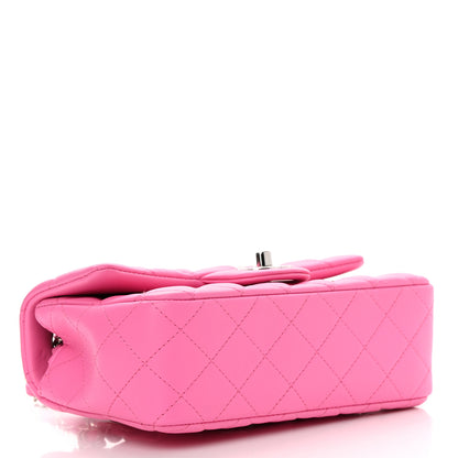 Chanel Lambskin Quilted Mini Rectangular Flap Neon Pink 3 of 12
