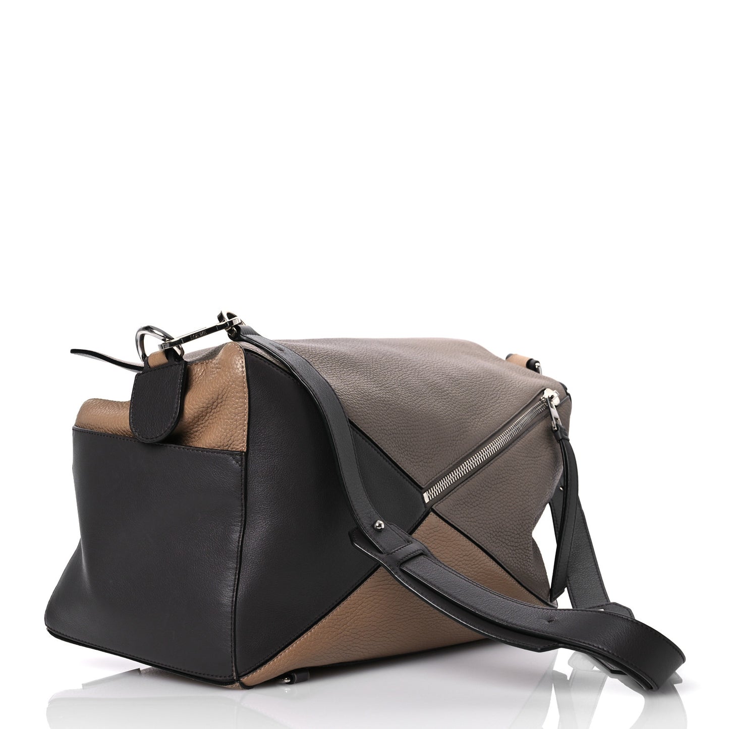 Grained Calfskin Large Puzzle Bag Sand Ash Multicolor