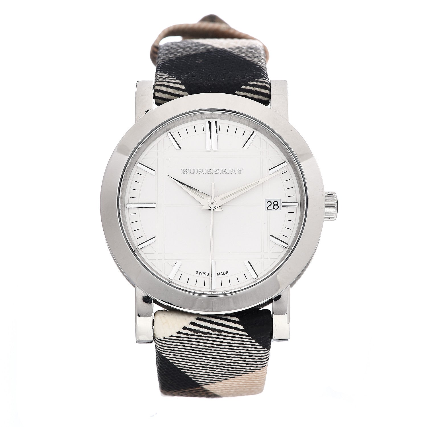 Burberry Stainless Steel Calfskin 38mm Heritage Nova Check Quartz Watch BU1390 1 of 6
