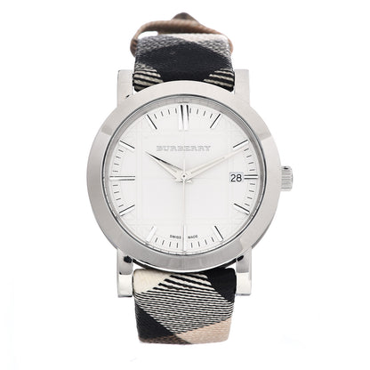 Burberry Stainless Steel Calfskin 38mm Heritage Nova Check Quartz Watch BU1390 1 of 6