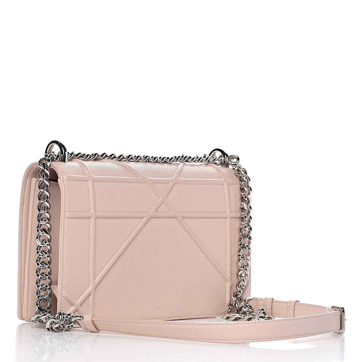 Grained Calfskin Cannage Medium Diorama Flap Bag Rose Poudre