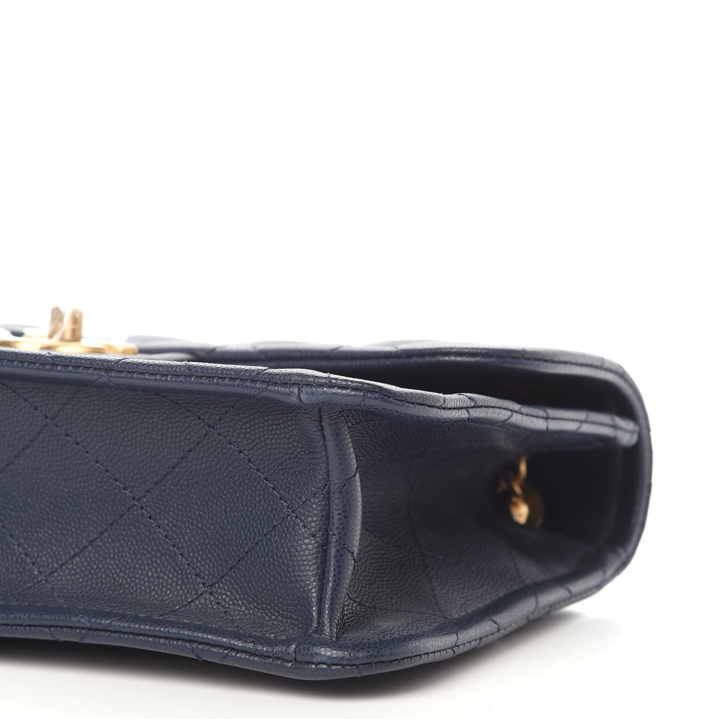 Caviar Quilted Medium Sweet Classic Flap Navy Blue