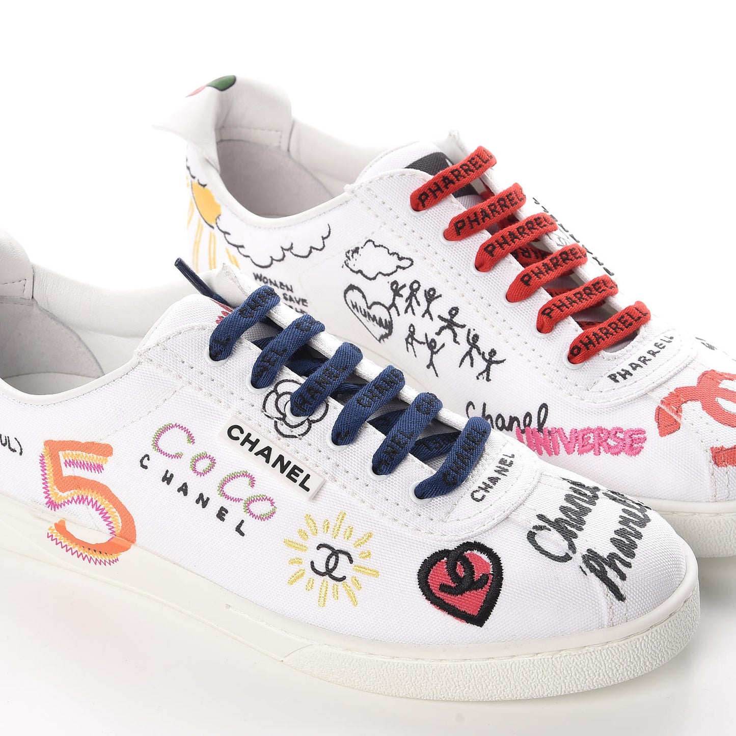 x Pharrell Williams Calfskin Womens Sneakers 39 White