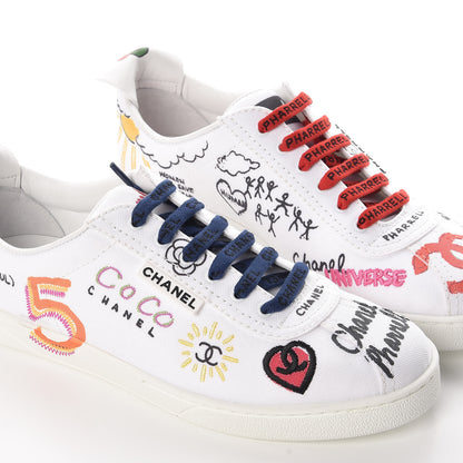 Chanel x Pharrell Williams Calfskin Womens Sneakers 39 White 10 of 14