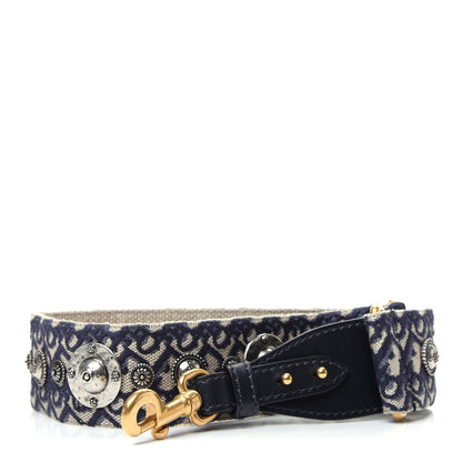 Christian Dior Oblique Studded Shoulder Strap Blue 1 of 3