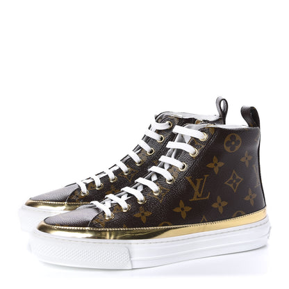 Louis Vuitton Patent Monogram Stellar Sneaker Boots 35 Gold 3 of 9