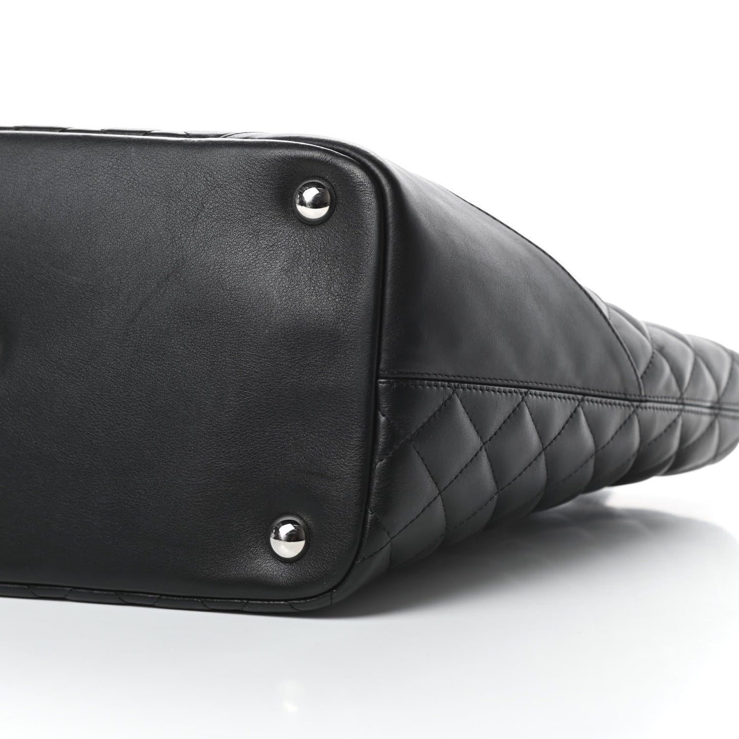 Calfskin Quilted Large Cambon Tote Black
