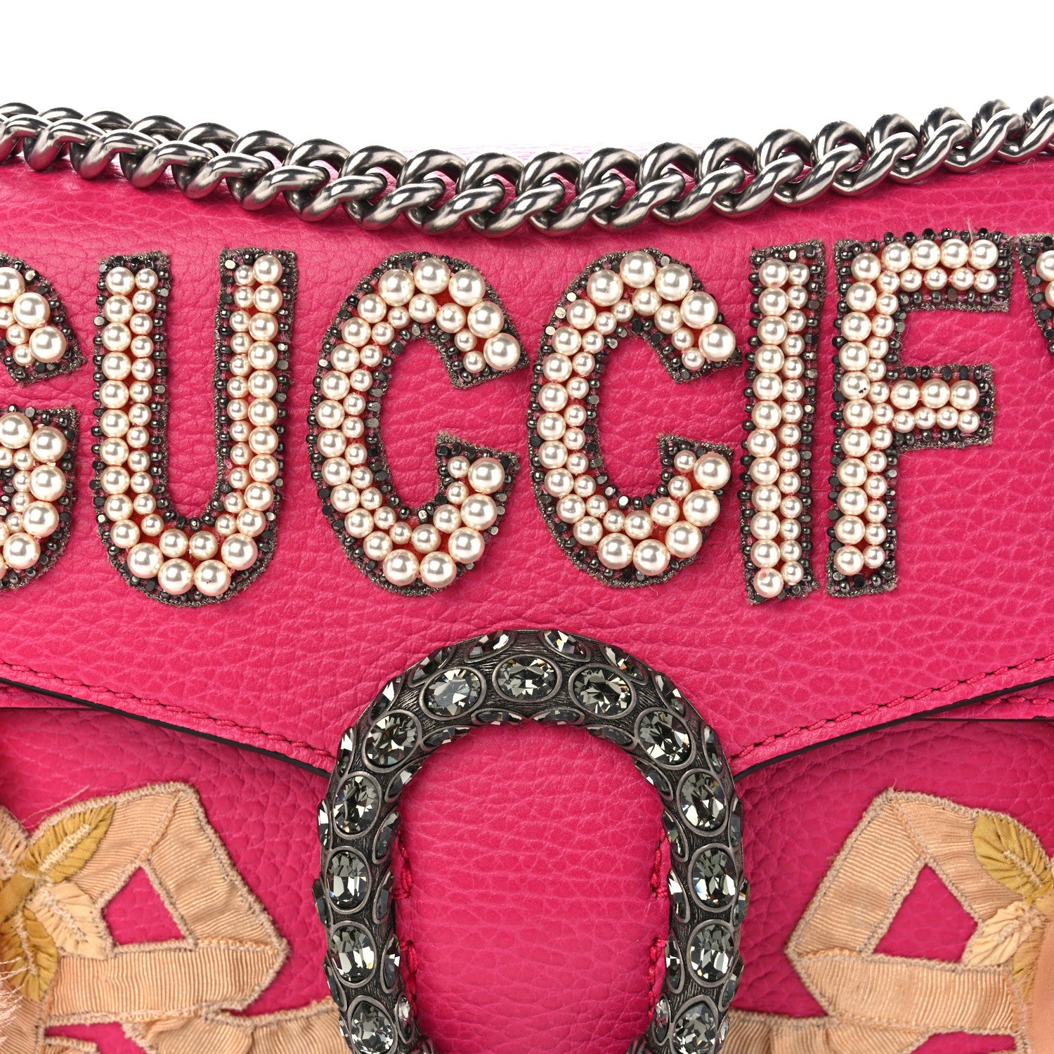 Gucci Pebbled Calfskin Embellished Guccify Small Dionysus Shoulder Bag Rosa 9 of 11
