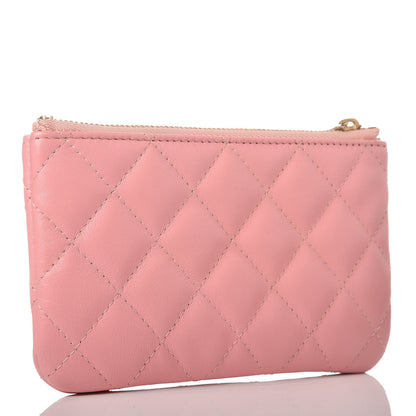 Chanel Lambskin Quilted Small Cosmetic Case Pink 3 of 12