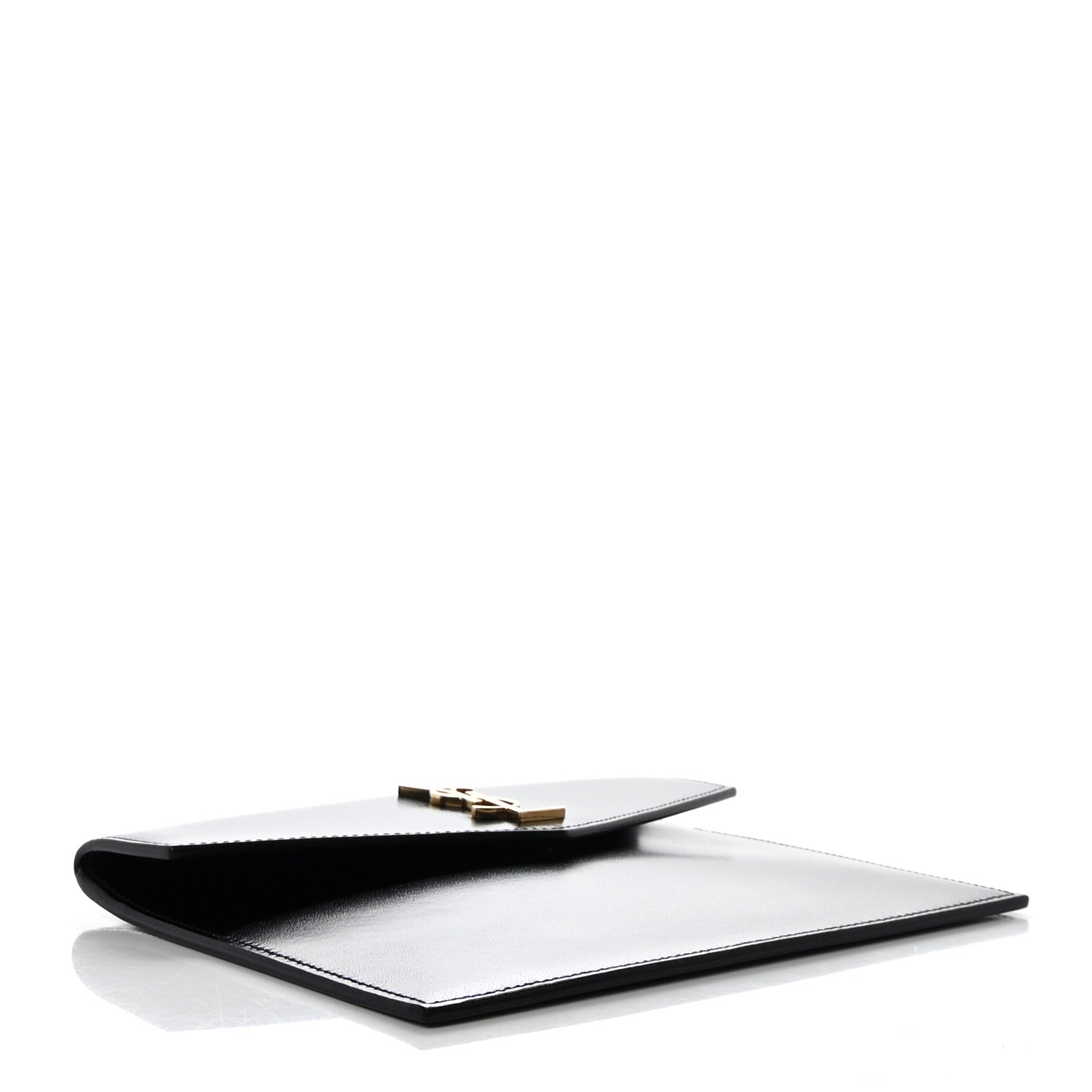 Saint Laurent Smooth Shiny Calfskin Monogram Uptown Baby Pouch Black 4 of 8