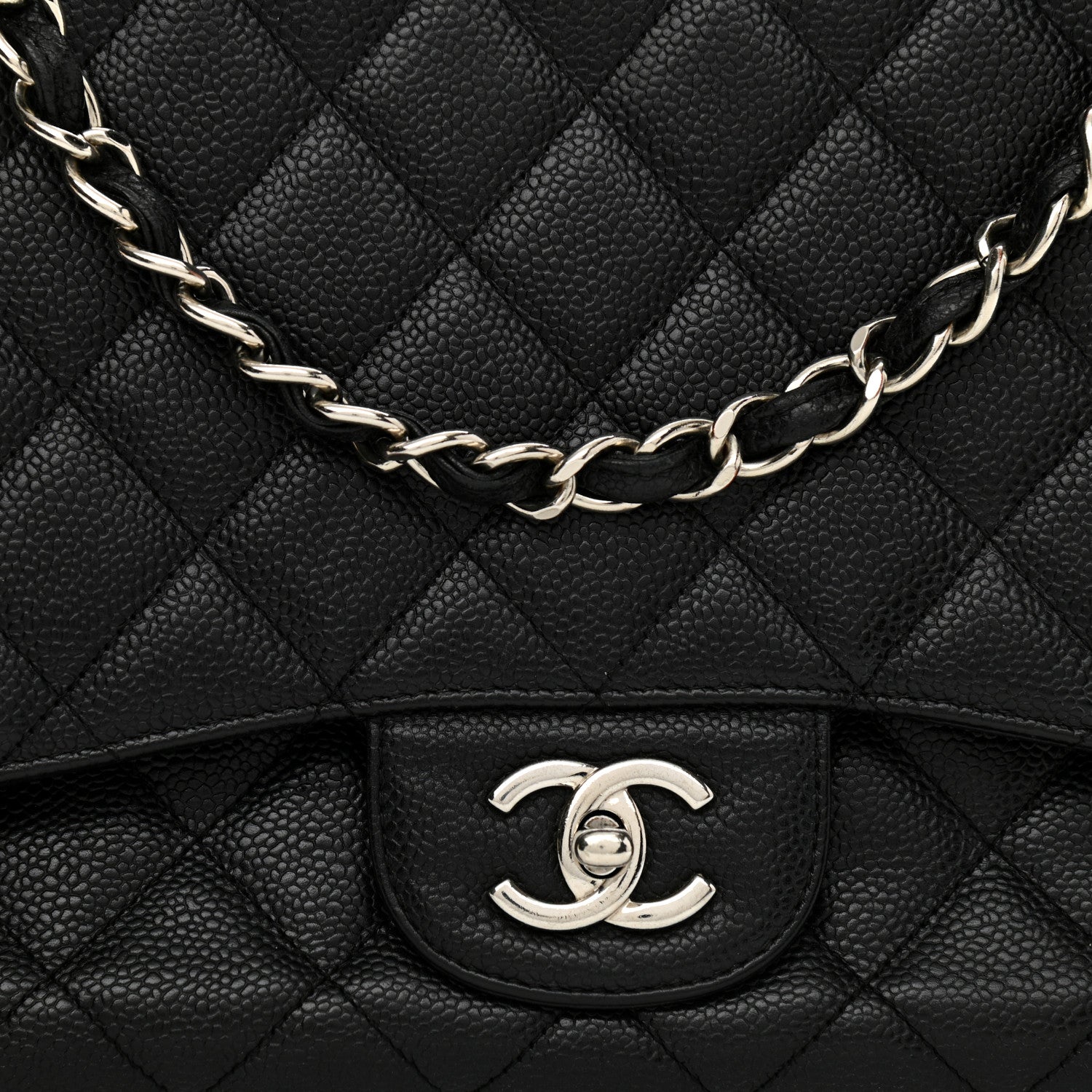 Chanel Caviar Quilted Jumbo Single Flap Black 7 of 11