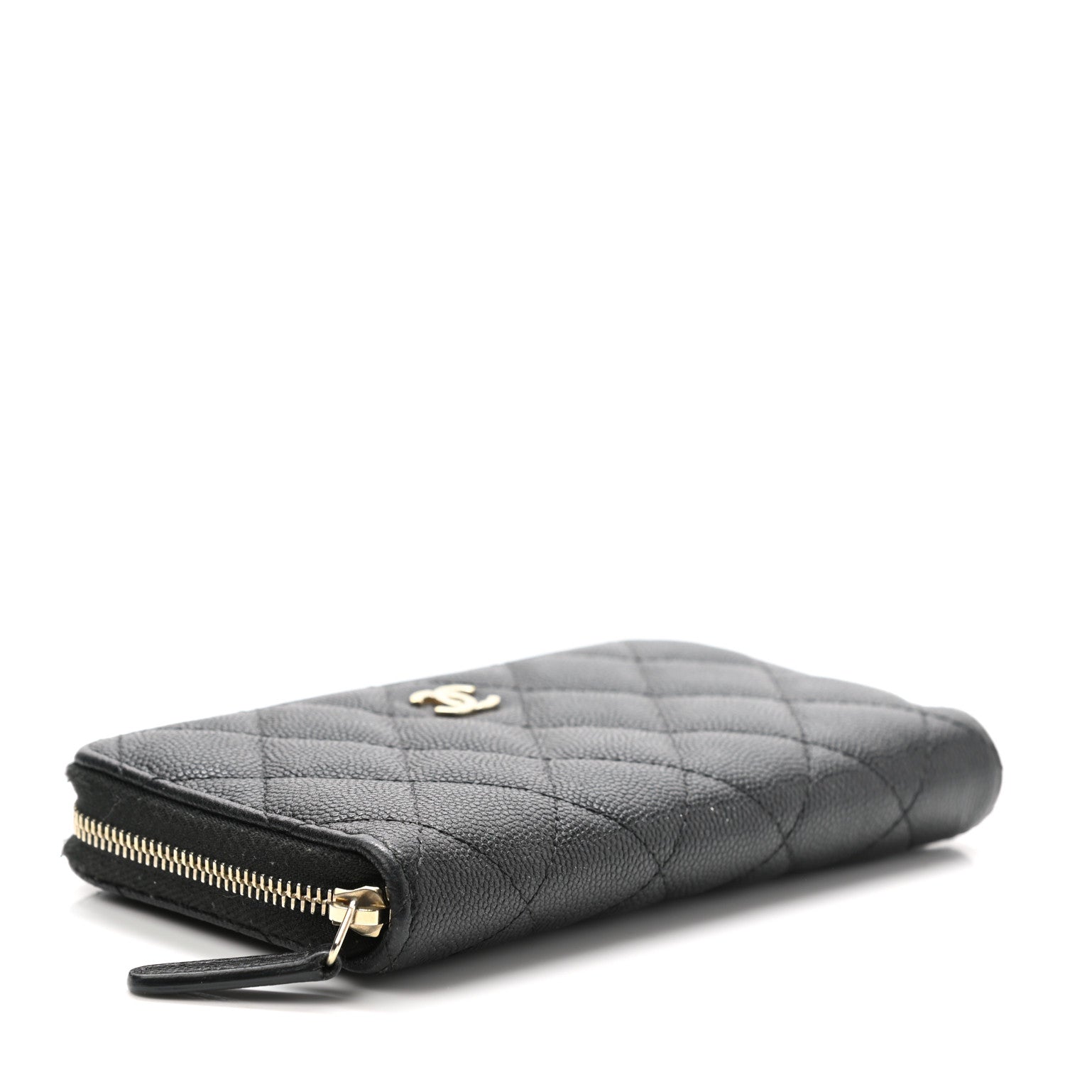 Chanel Caviar Quilted Small Zip Around Wallet Black 4 of 10