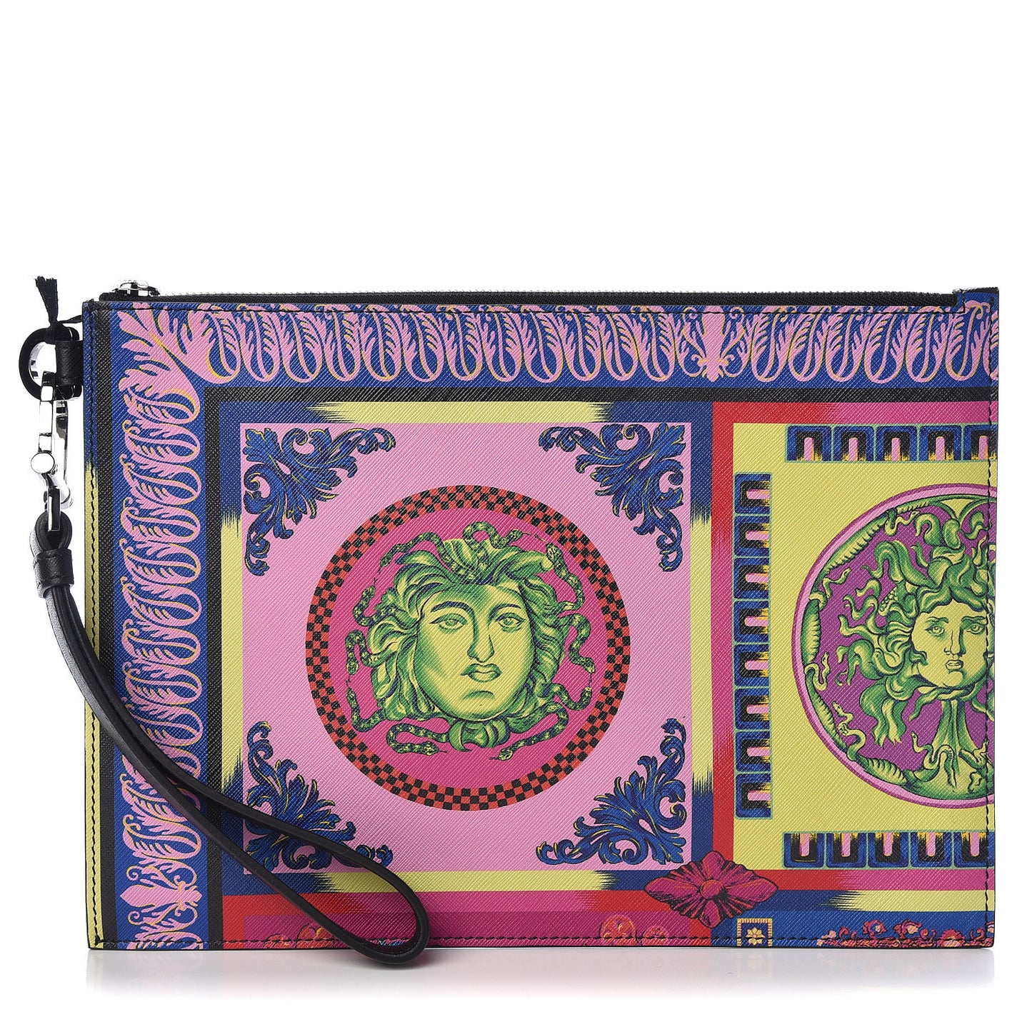 Vitello Saffiano Print Pouch Multicolor