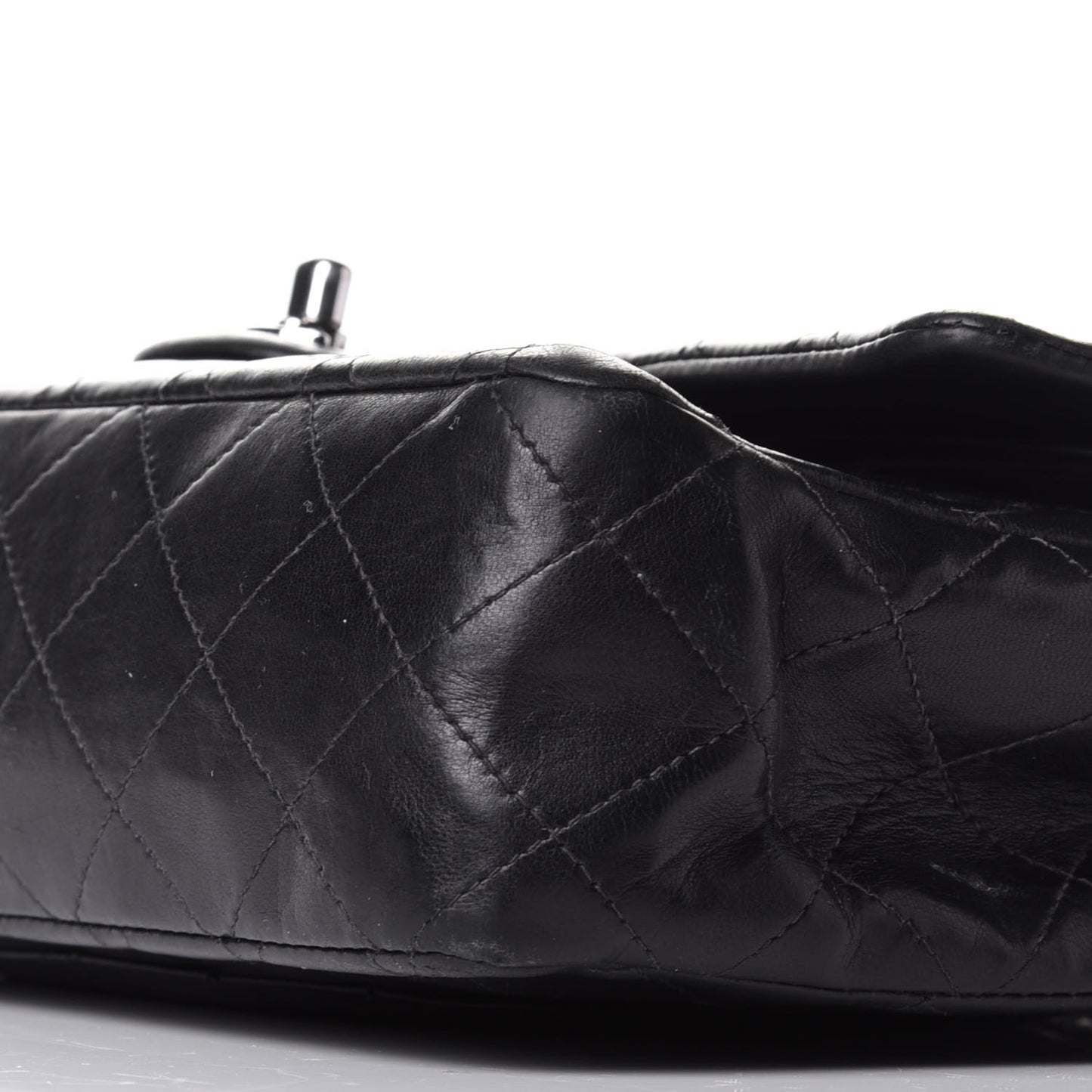 Lambskin Quilted Medium Double Flap Black