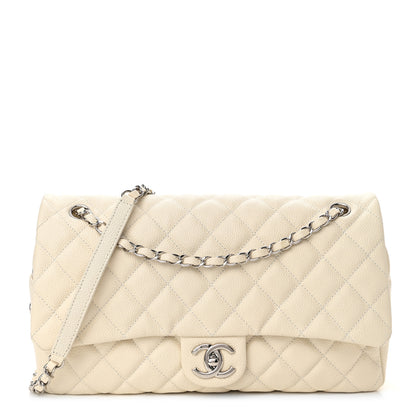 Chanel Caviar Quilted Jumbo Easy Flap Dark White 1 of 11