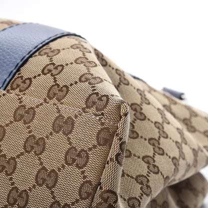 Gucci Monogram Medium Bamboo Bar Tote Blue 12 of 15