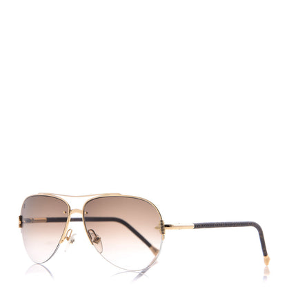 Louis Vuitton Monogram Petite Viola Pilote Aviator Sunglasses Z0571U Brown 1 of 7