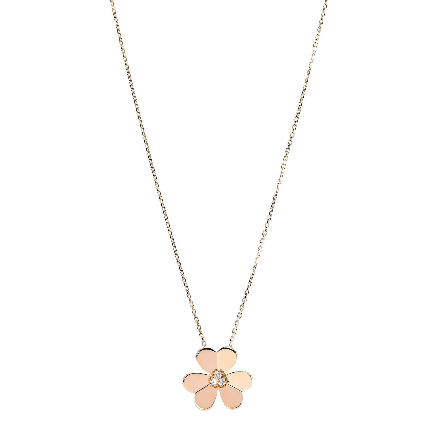Van Cleef & Arpels 18K Yellow Gold Diamond Large Frivole Pendant Necklace 1 of 7