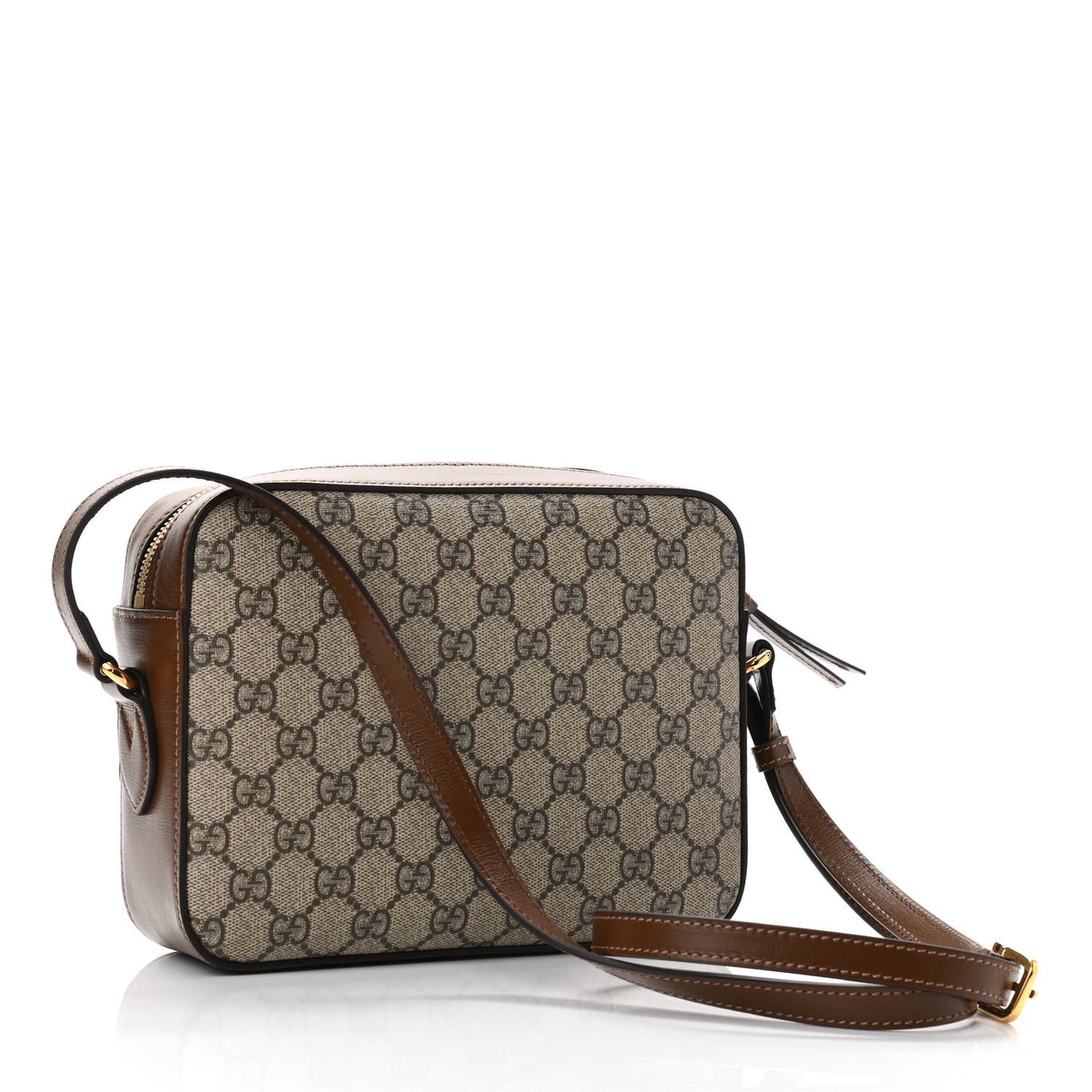GG Supreme Monogram Small Horsebit 1955 Shoulder Bag Beige Brown Sugar
