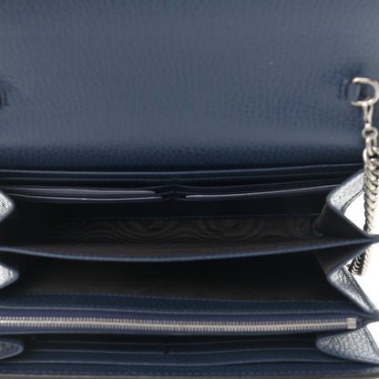 Gucci Dollar Calfskin Crystal Mini Dionysus Chain Wallet Blue Agata Black Diamond 4 of 10
