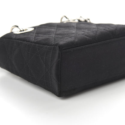 Christian Dior Satin Swarovski Crystal Cannage Mini Lady Dior Black 6 of 9