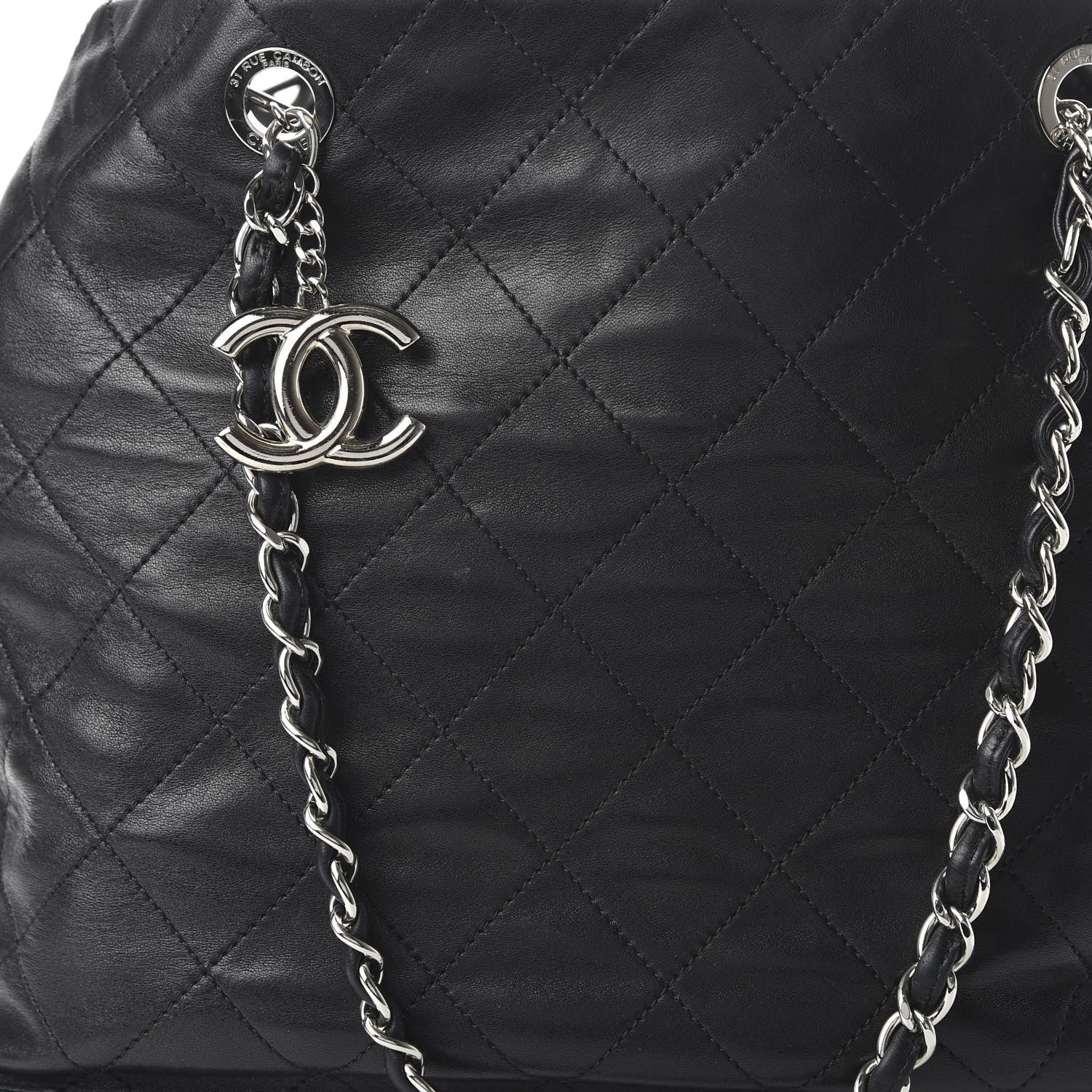 Chanel Calfskin Stitched Large VIP Shopping Tote Black 10 of 13