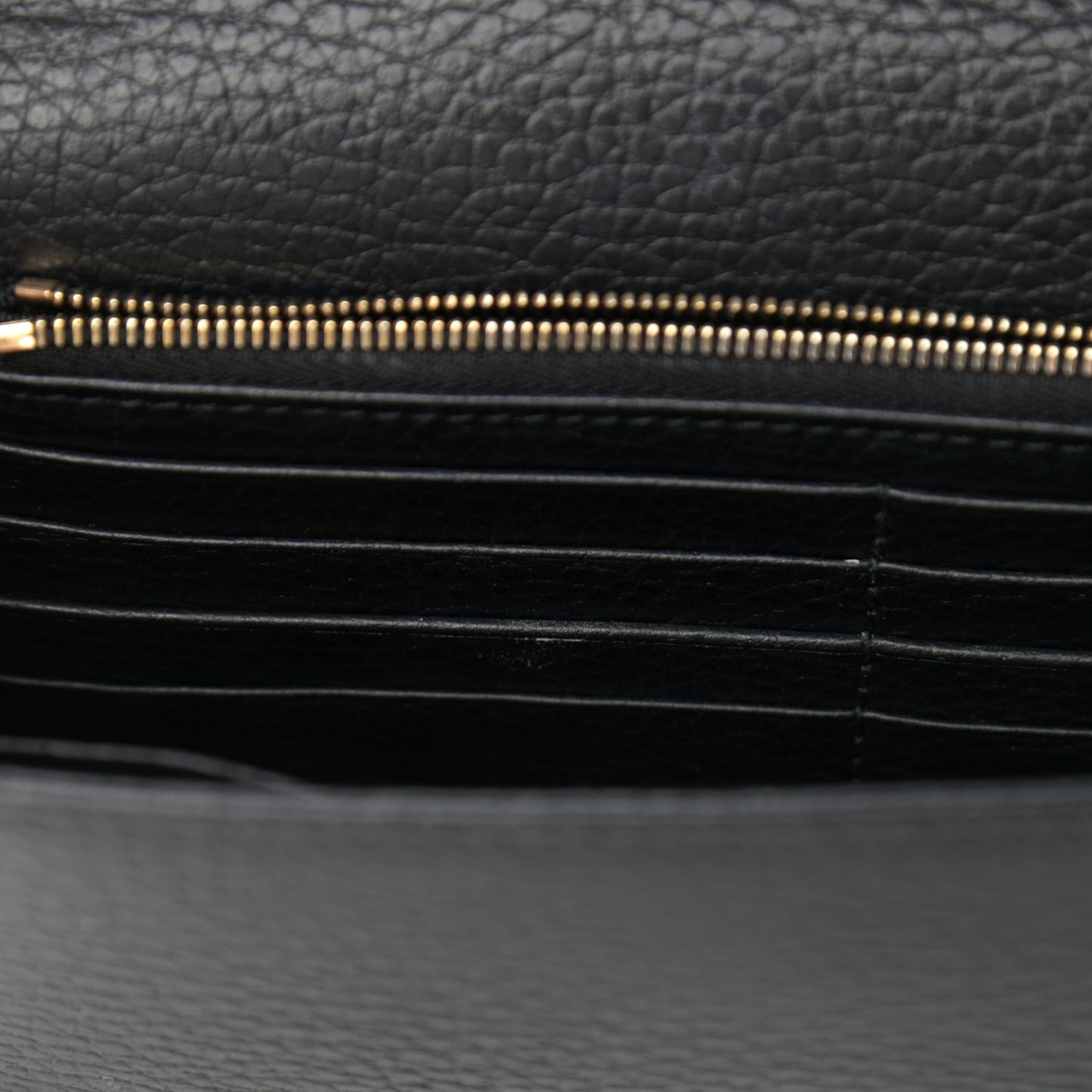 Dollar Calfskin Interlocking G Chain Wallet Black