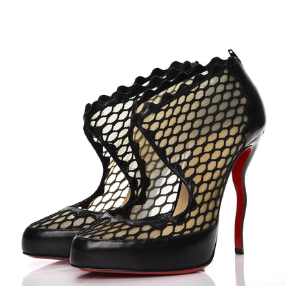 Christian Louboutin Nappa Violet 120 Mesh Ankle Boots 39 Black 3 of 10