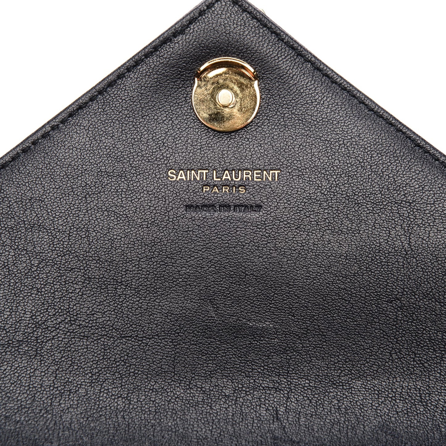 Sheepskin Matelasse Chevron Monogram College Chain Wallet Deep Marine