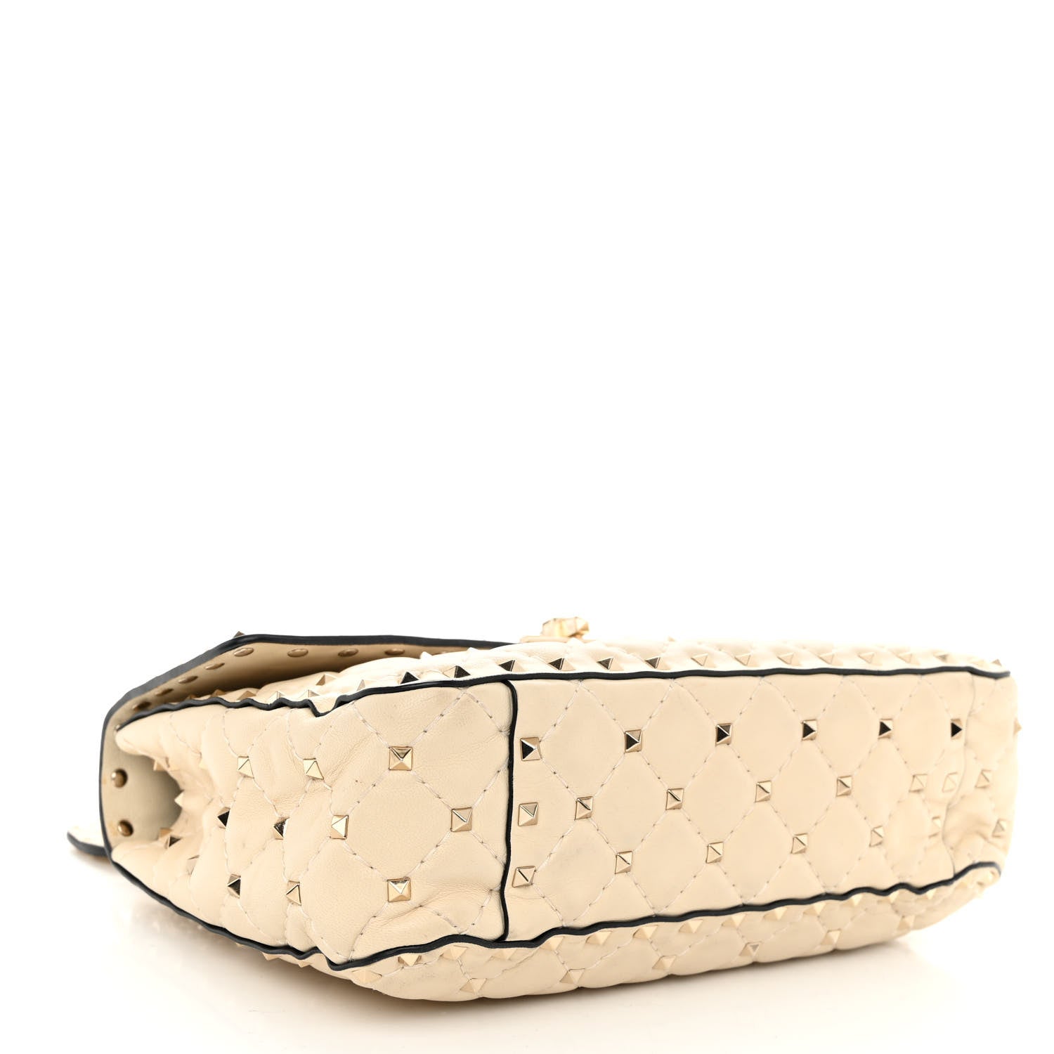 Valentino Garavani Nappa Medium Rockstud Spike Shoulder Bag Light Ivory 4 of 11