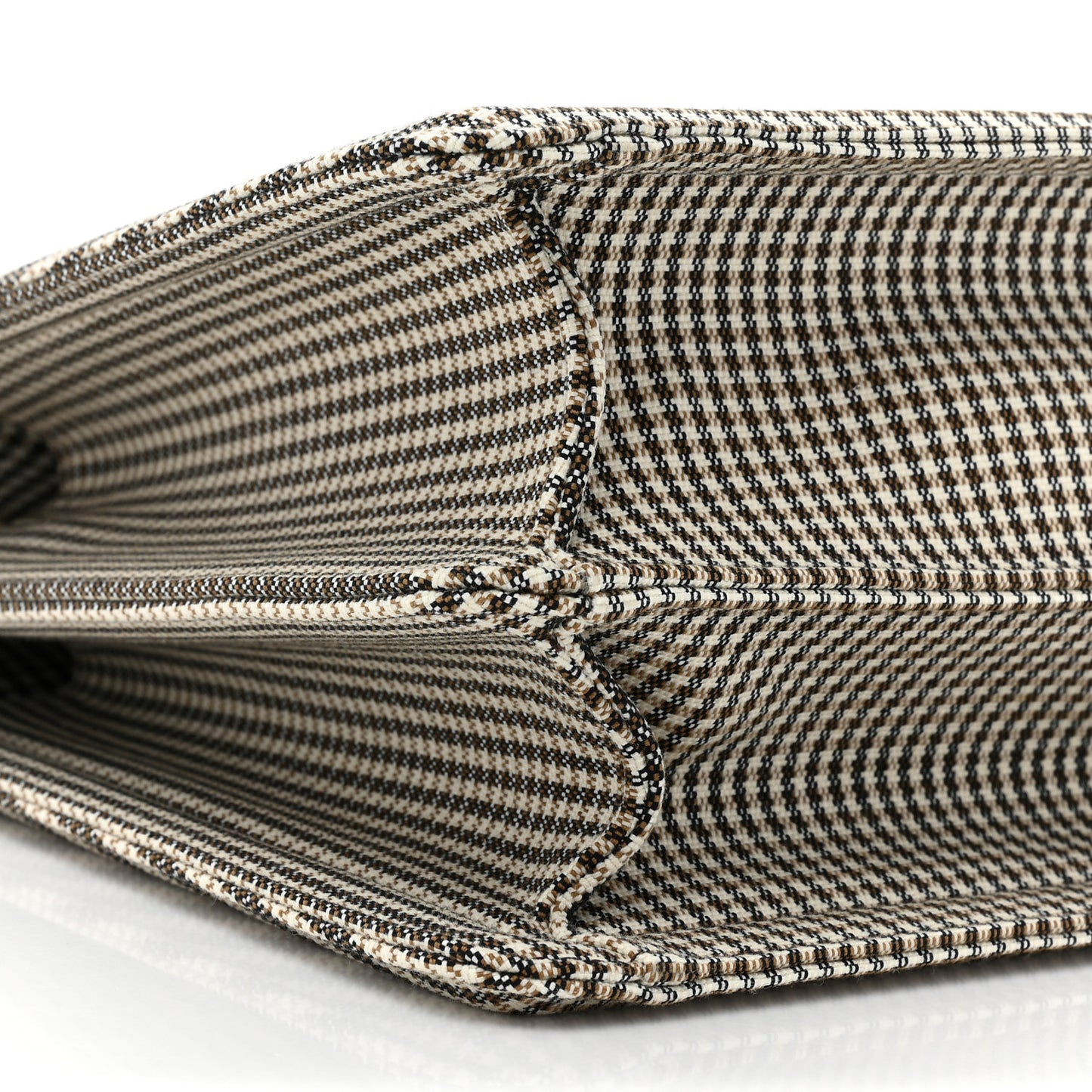 Wool Fabric Jacquard Cuoio Large Houndstooth FF 1974 Medium Peekaboo I SEE U Satchel Beige Tobacco Moro