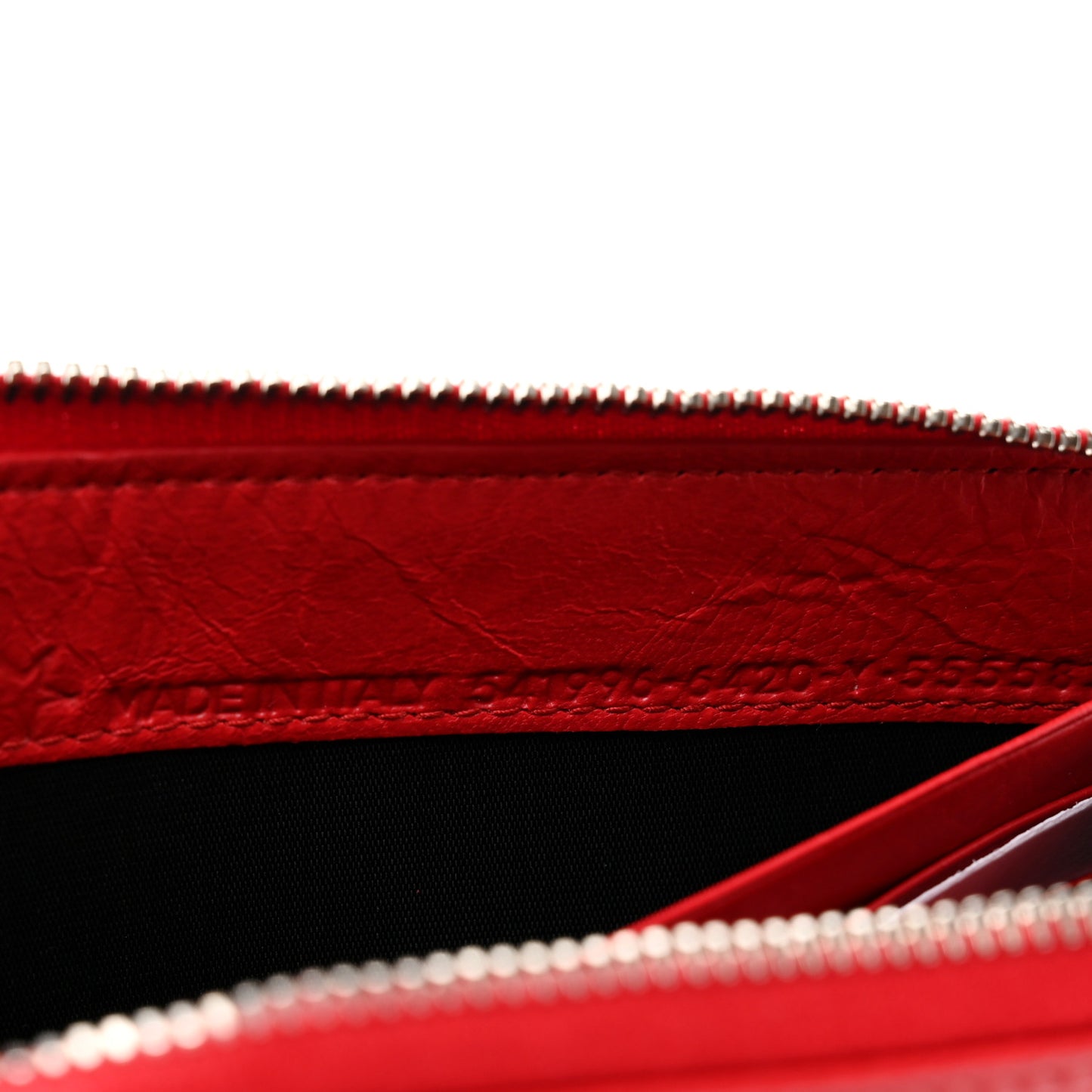 Agneau Continental Zip Around Wallet Cardinal
