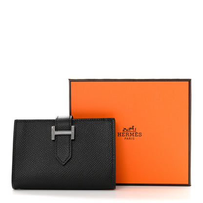 Hermes Epsom Monochrome Bearn Card Holder Wallet Black 8 of 8