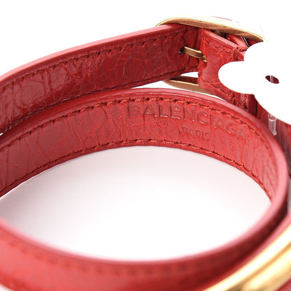 Balenciaga Chevre Hamilton Gold Metallic Edge Hardware Triple Tour Bracelet S Rouge Rubis 5 of 7