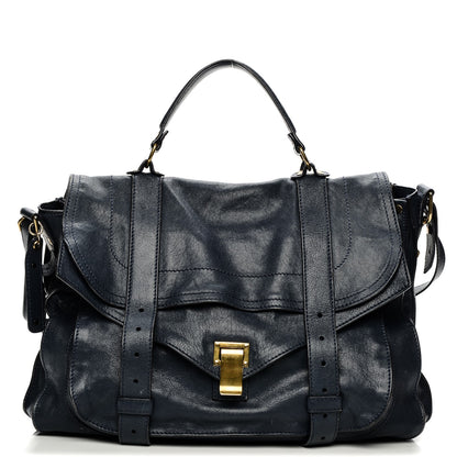 Proenza Schouler Lambskin PS1 Extra Large Satchel Indigo 1 of 9