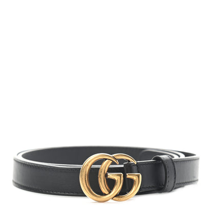 Gucci Calfskin Double G 20mm Belt 80 32 Black 1 of 5