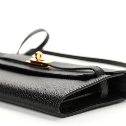 Hermes Chevre Mysore Kelly Wallet To Go Black 9 of 10
