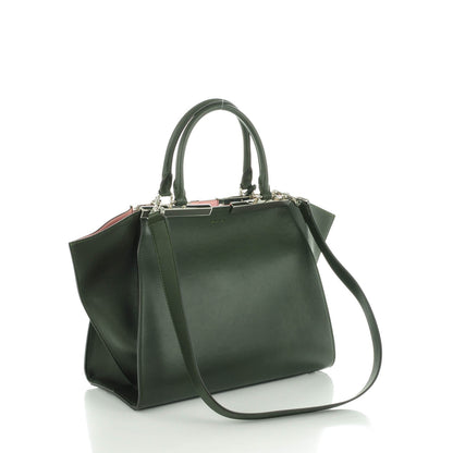 Fendi Vitello Dolce Marmol Shiny Nappa Petite 3Jours Tote Verde Prato 3 of 16