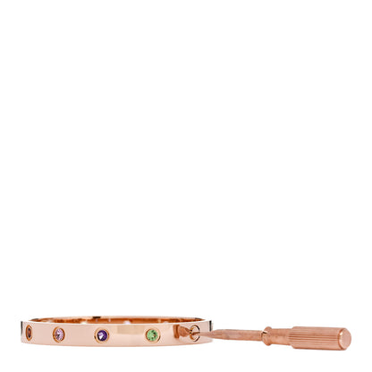 Cartier 18K Pink Gold Sapphire Garnet Amethyst LOVE Bracelet 16 3 of 6