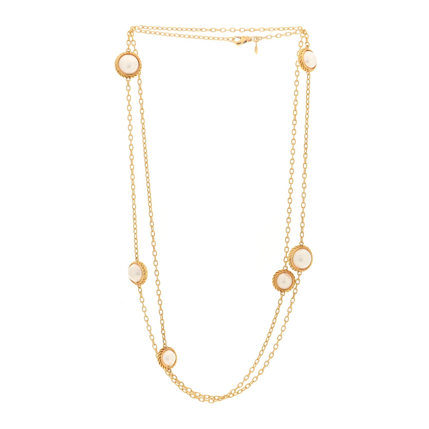 18K Yellow Gold Cultured Pearl 8.5-11mm Station Necklace