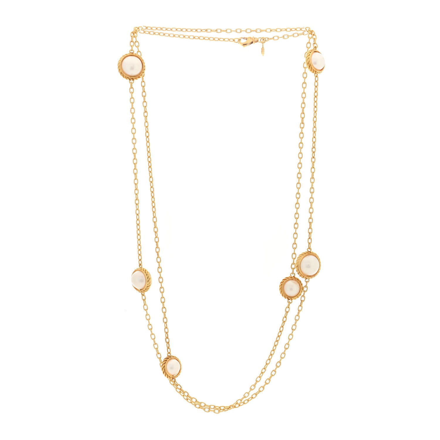 David Yurman 18K Yellow Gold Cultured Pearl 8.5-11mm Station Necklace 3 of 4