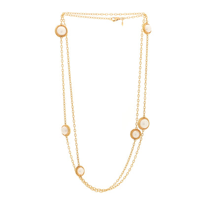 David Yurman 18K Yellow Gold Cultured Pearl 8.5-11mm Station Necklace 3 of 4