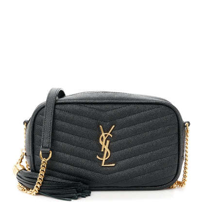 Saint Laurent Grain De Poudre Matelasse Monogram Mini Lou Camera Bag Black 1 of 10
