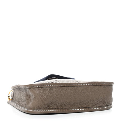 Hermes Taurillon Clemence Amazone Evelyne TPM Etoupe Bleu Indigo 4 of 9