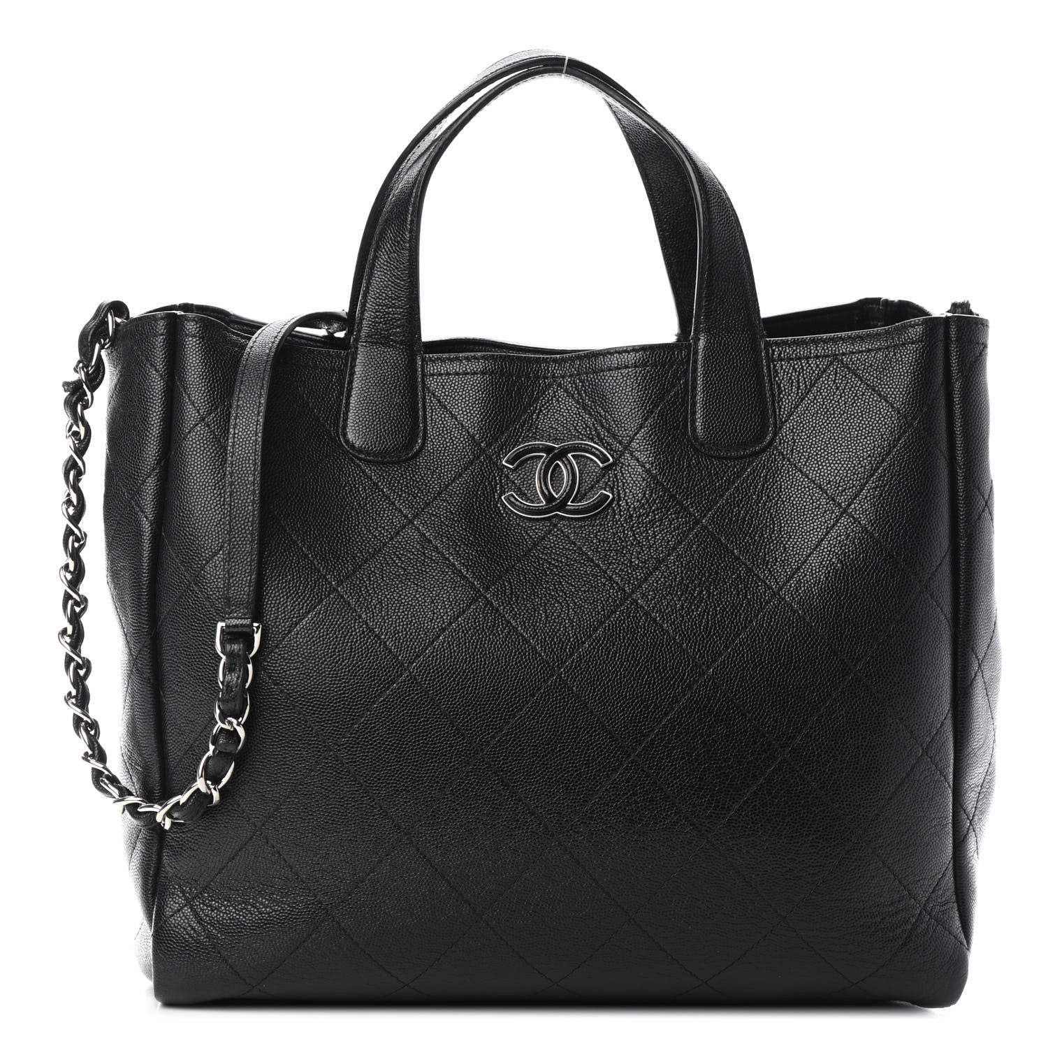 Chanel Caviar Stitched Medium Lady Coco Shopping Tote Black 1 of 5