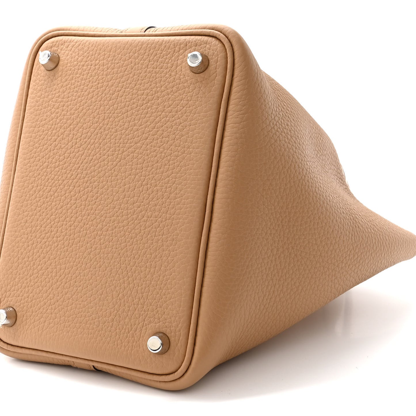 Taurillon Clemence Matte Alligator Picotin Lock Touch 18 PM Chai