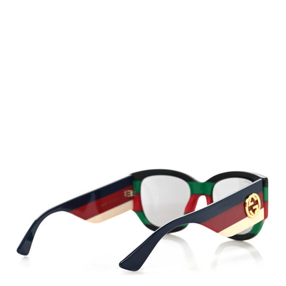 Gucci Acetate Web Oversized Frame Rectangle Sunglasses GG0276S Black Multicolor 4 of 9