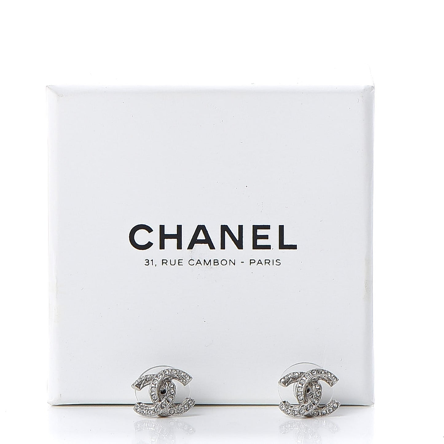 Crystal Mini CC Earrings Silver